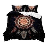 Mateju Parure de Lit 1/2 Personnes, 3D Sets de Housses de Couettes Ensemble de Literie avec Imprimé Attrape-rêves Housses Couette + 2 Taies d'oreillers (Ciel étoilé Brillant,160x220cm)