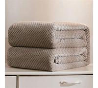 Mateju Plaid Flanelle Couverture Peluche, Throw Blanket pour Lits Couvre-lit Peluche Adulte Mouton Couverture Laine Plaid Canapé Jetés de Lit Literie (180x200cm,Kaki)