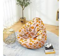 Mateju Pouf Poire Adulte et Enfants, Animal 3D Pouf Geant Chambre, Bean Bag Chair sans Remplissage, pour Grand Canapé, Chaise Longue Grande, Fauteuil de Salon pour Intérieur (Renard Femelle,S)