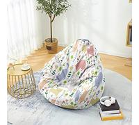 Mateju Pouf Poire Adulte et Enfants, Chaton Heureux 3D Pouf Geant Chambre(sans Garnissage), Bean Bag Chair pour Grand Canapé, Chaise Longue Grande pour Intérieur (S,Fleur)
