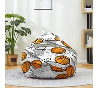 Mateju Pouf Poire Adulte et Enfants, Love Baloncesto 3D Pouf Geant Chambre, Bean Bag Chair sans Remplissage, pour Grand Canapé, Chaise Longue Grande, Fauteuil de Salon Intérieur (S,Basket-Ball)