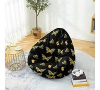 Mateju Pouf Poire Adulte et Enfants, Papillon Brillant 3D Pouf Geant Chambre, Bean Bag Chair, pour Grand Canapé, Chaise Longue Grande, Fauteuil de Salon pour Intérieur Extérieur (Or,XL)