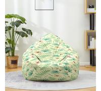 Mateju Pouf Poire Coton et Lin, Pouf 3D Plantes Tropicales Sac Haricots sans Remplissage Soft Canapé Chambre, Lavable Sac de Haricots pour Enfant, Adulte (Jaune-Vert 2,90x110cm)