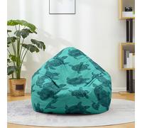 Mateju Pouf Poire Coton et Lin, Pouf Tortues Marines et Méduses Sac Haricots sans Remplissage Soft Canapé Chambre, Lavable Sac de Haricots pour Enfant, Adulte (Vert Aqua,80x90cm)