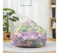 Mateju Pouf Poire Coton et Lin, Pouf Tortues Marines et Méduses Sac Haricots sans Remplissage Soft Canapé Chambre, Lavable Sac de Haricots pour Enfant, Adulte (Rose Jaune,70x80cm)