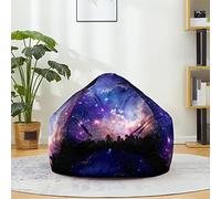 Mateju Pouf Poire Impression Ciel Étoilé, Pouf Coton et Lin Sac Haricots sans Remplissage Soft Canapé Chambre, Lavable Sac de Haricots pour Enfant, Adulte (Bleu Rose 1,90x110cm)