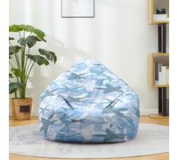 Mateju Pouf Poire Imprimé Étoile de Mer, Pouf Coton et Lin Sac Haricots sans Remplissage Soft Canapé Chambre, Lavable Sac de Haricots pour Enfant, Adulte (Cactus 4,80x90cm)