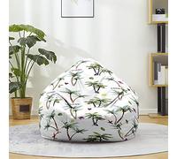 Mateju Pouf Poire Palmier en 3D, Pouf Coton et Lin Sac Haricots sans Remplissage Soft Canapé Chambre, Lavable Sac de Haricots pour Enfant, Adulte (Rouge Doré,80x90cm)