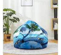 Mateju Pouf Poire Palmier en 3D, Pouf Coton et Lin Sac Haricots sans Remplissage Soft Canapé Chambre, Lavable Sac de Haricots pour Enfant, Adulte (Or,70x80cm)