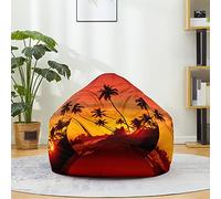 Mateju Pouf Poire Palmier en 3D, Pouf Coton et Lin Sac Haricots sans Remplissage Soft Canapé Chambre, Lavable Sac de Haricots pour Enfant, Adulte (Bleu Ciel 3,100x120cm)