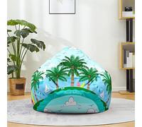 Mateju Pouf Poire Palmier en 3D, Pouf Coton et Lin Sac Haricots sans Remplissage Soft Canapé Chambre, Lavable Sac de Haricots pour Enfant, Adulte (Blanc,80x90cm)