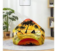 Mateju Pouf Poire Palmier en 3D, Pouf Coton et Lin Sac Haricots sans Remplissage Soft Canapé Chambre, Lavable Sac de Haricots pour Enfant, Adulte (Vert,90x110cm)