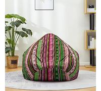 Mateju Pouf Poire Style Bohème, Pouf Coton et Lin Sac Haricots sans Remplissage Soft Canapé Chambre, Lavable Sac de Haricots pour Enfant, Adulte (Vert Rose 1,100x120cm)