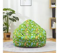 Mateju Pouf Poire Style Bohème, Pouf Coton et Lin Sac Haricots sans Remplissage Soft Canapé Chambre, Lavable Sac de Haricots pour Enfant, Adulte (Vert Bleu 1,100x120cm)