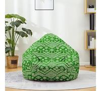 Mateju Pouf Poire Style Bohème, Pouf Coton et Lin Sac Haricots sans Remplissage Soft Canapé Chambre, Lavable Sac de Haricots pour Enfant, Adulte (Vert,90x110cm)