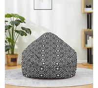 Mateju Pouf Poire Style Bohème, Pouf Coton et Lin Sac Haricots sans Remplissage Soft Canapé Chambre, Lavable Sac de Haricots pour Enfant, Adulte (Noir,70x80cm)
