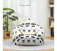 Mateju Pouf Poire Style Bohème, Pouf Coton et Lin Sac Haricots sans Remplissage Soft Canapé Chambre, Lavable Sac de Haricots pour Enfant, Adulte (Blanc Jaune 3,80x90cm)