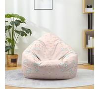 Mateju Pouf Poire Style Bohème, Pouf Coton et Lin Sac Haricots sans Remplissage Soft Canapé Chambre, Lavable Sac de Haricots pour Enfant, Adulte (Rose Bleu,90x110cm)