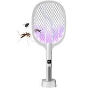 Mateju Raquette Electrique Insectes Rechargeable, Raquette Electrique Guepes Mouche et Moustique avec Câble Chargement USB Contre pour Insectes Volants (991G)