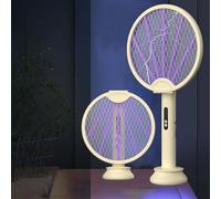 Mateju Raquette Electrique Insectes Rechargeable, Raquette Electrique Guepes Mouche et Moustique avec Câble Chargement USB Contre pour Insectes Volants (XH-42-Vert)