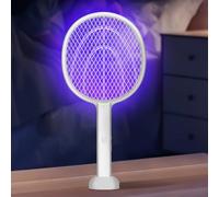 Mateju Raquette Moustique Electrique Rechargeable, Raquette Electrique Insectes avec Câble Chargement USB Contre Moustiques Mouches Mites Extérieur Intérieur (Blanc)