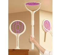 Mateju Raquette Moustique Electrique Rechargeable, Raquette Electrique Insectes Évolutive avec Câble Chargement USB Contre Tapette à Mouche (Beige,1 Stück)