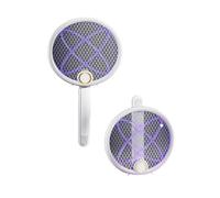 Mateju Raquette Moustique Electrique Rechargeable, Raquette Electrique Pliable Insectes avec Câble Chargement USB Contre Moustiques Mouches Mites (Étoile)