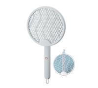 Mateju Raquette Moustique Electrique Rechargeable, Raquette Electrique Pliable Insectes avec Câble Chargement USB Contre Moustiques Mouches Mites (Blanc)