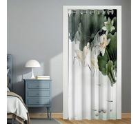 Mateju Rideau Occultant Isolation Thermique de Œillets, 3D Fleurs Rideaux Salonà - Séparation de Pièce, pour Porte Fenetre Dressing Salon (Feuille Verte,180x200cm)