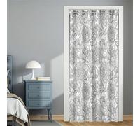 Mateju Rideau Occultant, Rideau de Porte Isolation Thermique de Œillets, 3D Fleurs Brisées Imprimé Rideaux Salonà - Séparation de Pièce, pour Porte Fenetre Dressing Salon (Gris,180x200cm)