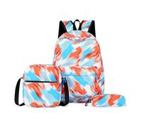 Mateju Sac a Dos, Cartable Fille Primaire Sac a Dos Impression de Mode Enfant avec Sac à Lunch et Trousse à Crayons 3 en 1 Sac à Dos, Garçons et Filles Petit Sac a Dos (Plume)