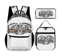 Mateju Sac a Dos, Motif Tigre Cartable Fille Primaire Sac a Dos Enfant avec Sac à Lunch et Trousse à Crayons 3 en 1 Sac à Dos, Garçons et Filles Petit Sac a Dos (Tiger 2)