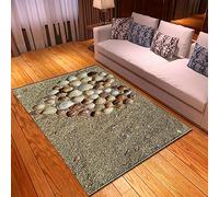 Mateju Tapis Chambre Moderne 3D, Antidérapants Absorbant Flanelle Tapis de Sol de Bain, Salle Carpettes de Paillasson, pour Salon, Couloir, Cuisine Décoration (Petit Coquillage,50x80cm)