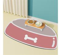 Mateju Tapis Gamelle Chat Chien, Bols Imprimer Tapis Chat Gamelle, Séchage Rapide Tapis Lavable Antidérapant de Gamelle pour Chien Chat Tapis de Nourriture pour Animaux (Rose,40x60cm)