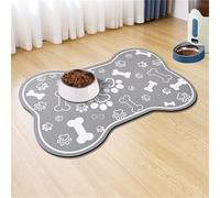 Mateju Tapis Gamelle Chat Chien, Mignon Tapis Chat Gamelle, Séchage Rapide Lavable Antidérapant de Gamelle pour Nourriture Animaux (Gris,30x40cm)