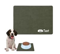Mateju Tapis Gamelle Chat Chien, Super Absorbant Lavable Tapis Chat Gamelle, Motif Mignon Séchage Rapide Antidérapant de Gamelle de Nourriture (Vert foncé 1,40x50cm)