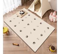 Mateju Tapis Gamelle Chat Chien, Super Absorbant Lavable Tapis Chat Gamelle, Motif Mignon Séchage Rapide Antidérapant de Gamelle de Nourriture (Beau,80x120cm)