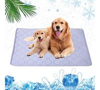 Mateju Tapis Rafraichissant Chien Chat, Tapis Auto-refroidissant pour Animaux de Compagnie pour Rester au Frais cet été, Lavable Antidérapant Respirant Tapis Multifonction (100x70cm,Bleu)
