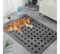 Mateju Tapis Rafraichissant Chien et Chat, Tapis de Refroidissement d'été pour Animaux en Soie Glacée Respirant et Lavable pour Petits et Grands Chiens Minimalistes Modernes (Gris foncé,50x70cm)