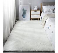 Mateju Tapis Salon, Tapis de Chambre, Tapis Doux en Peluche Moelleux Salon Moderne, Douillet Antidérapant Descente de Lit pour Salon, Chevet, Filles Crèche (100x200cm,Beige)
