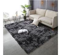 Mateju Tapis Salon, Tapis de Chambre, Tapis Doux en Peluche Moelleux Salon Moderne, Douillet Antidérapant Descente de Lit pour Salon, Chambre à Coucher, Filles, Garçons (50x80cm,Tie-Dye Anthracite)