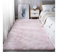 Mateju Tapis Salon, Tapis de Chambre, Tapis Doux en Peluche Moelleux Salon Moderne, Douillet Antidérapant Descente de Lit pour Salon, Chevet, Filles Crèche (200x200cm,Rose Clair)