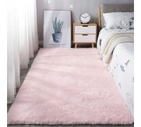Mateju Tapis Salon, Tapis de Chambre, Tapis Doux en Peluche Moelleux Salon Moderne, Douillet Antidérapant Descente de Lit pour Salon, Chevet, Filles Crèche (120x200cm,Rose)