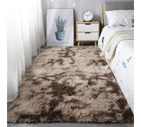 Mateju Tapis Salon, Tapis de Chambre, Tapis Doux en Peluche Moelleux Salon Moderne, Douillet Antidérapant Descente de Lit pour Salon, Chevet, Filles Crèche (100x160cm,Café)