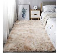 Mateju Tapis Salon, Tapis de Chambre, Tapis Doux en Peluche Moelleux Salon Moderne, Douillet Antidérapant Descente de Lit pour Salon, Chevet, Filles Crèche (100x200cm,Chameau)