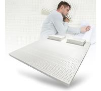 Matelas 100 % latex naturel 135 x 190 cm, doux et confortable, sans déformation, respirant, design nid d'abeille, compression pour une expédition facile, solution de sommeil respectueuse de