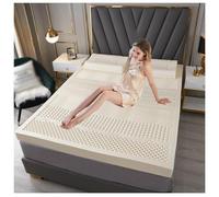 Matelas 100 % latex naturel moyen/doux 7 zones orthopédiques housse amovible 5 cm épaisseur 160 x 220 cm respectueux de l'environnement respirant confortable sommeil