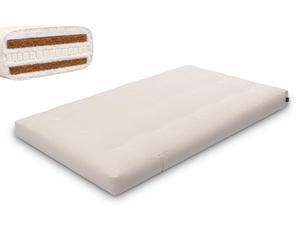Matelas 120x200 naturel avec latex et 2x coco- Futon Comfort Relax Hard - Pascall Ecru