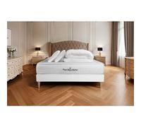 Matelas 140 x 190 cm Balmoral - Mousse à mémoire de forme - Ep : 24 cm - sommier Blanc avec 2 oreillers et couette