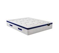 Matelas 140 x 190 cm ressorts ensachés mémoire de forme dessin placé ép.30cm Bleu - MARQUIS de DREAMEA